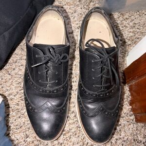 Cole Haan Black Leather Women's Oxfords